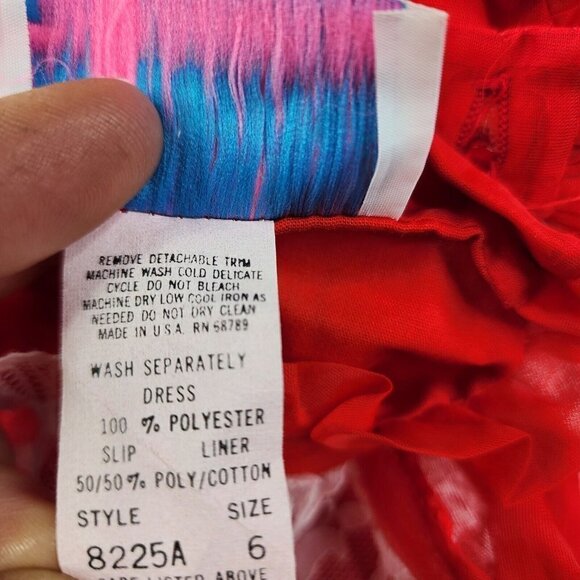 VTG Martha’s Miniatures Full Circle Red Ruffled Dress Size 6 Pageant Christmas - Picture 12 of 12